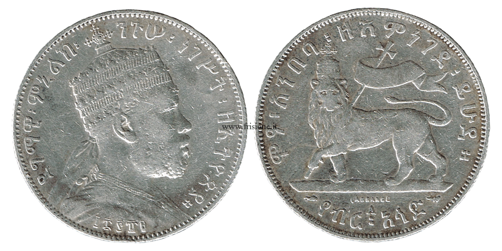 Etiopia - Menelik 2 - Mezzo Birr argento