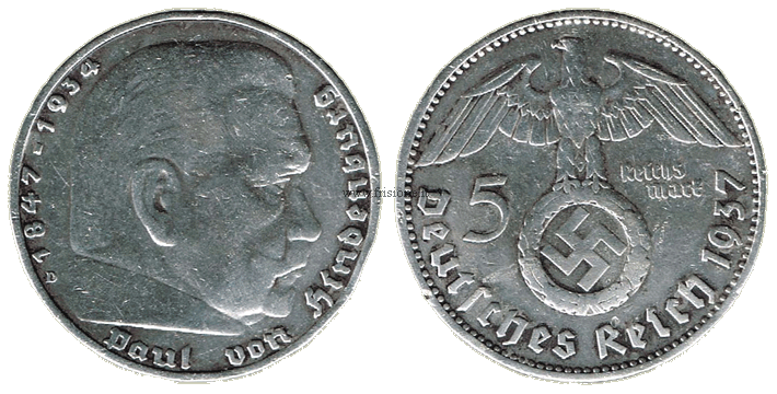 Germania - Terzo Reich - 5 Marchi Argento
