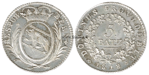 Svizzera - Berna - 5 Batz 1818 argento