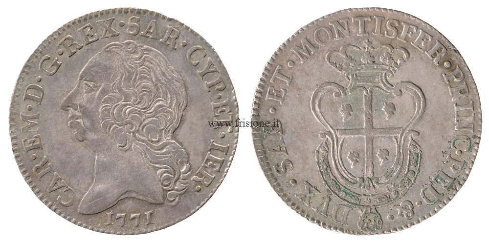Savoia - Carlo Emanuele 3 - Sardegna - Mezzo scudo 1771
