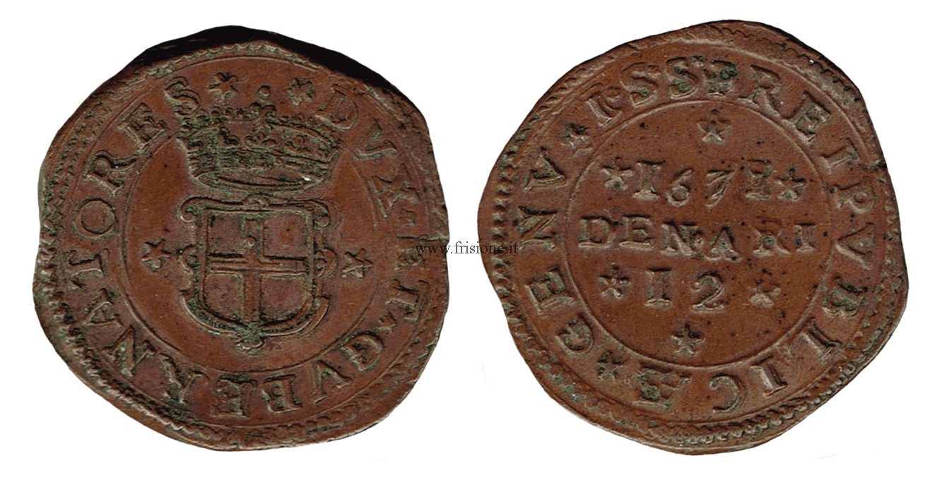 Genova - Soldo o 12 denari 1671 ISS
