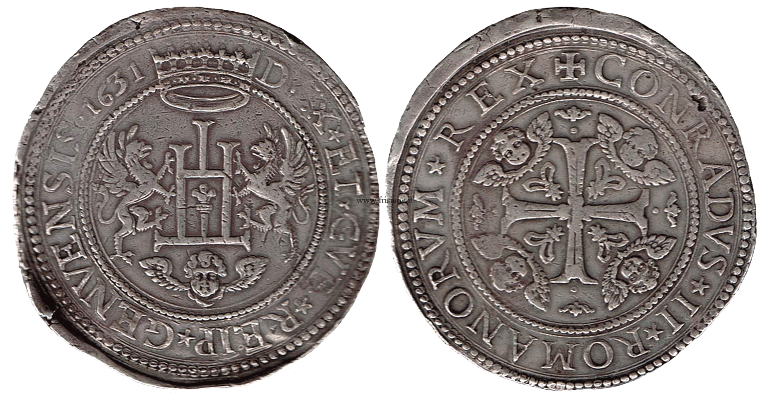 Genova  4 scudi argento 1631 castello