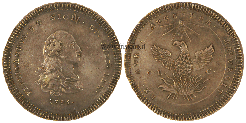 Palermo  Ferdinando 3  oncia in argento da 30 tari 1785