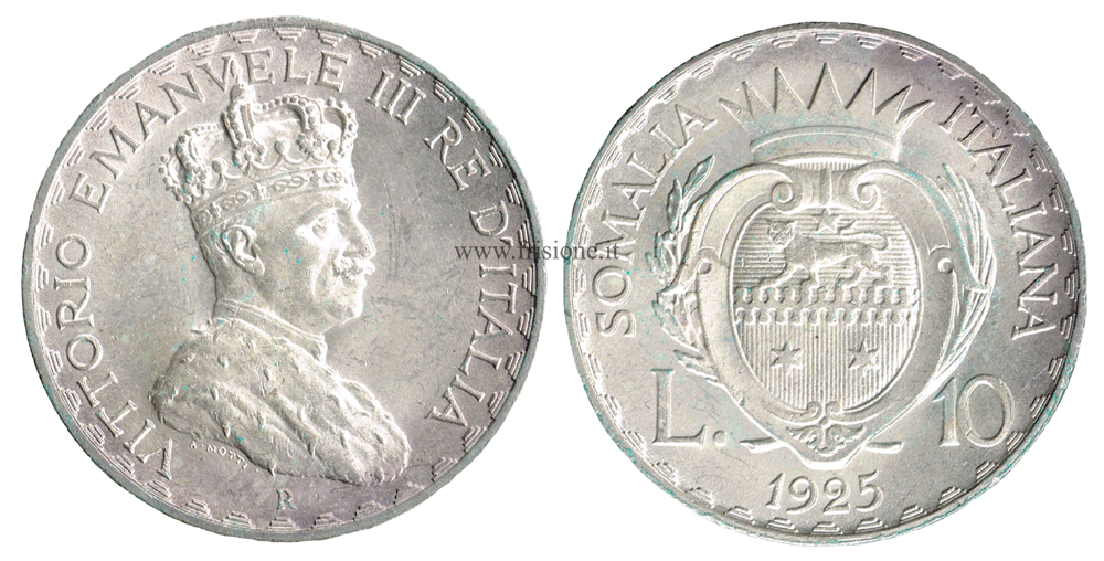 Somalia vittorio emanuele III 10 lire argento 1925