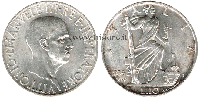 10 lire 1936 impero - vittorio emanuele III