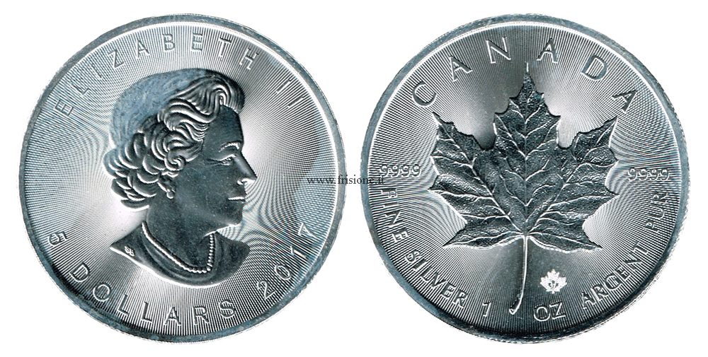 Canada 5 dollari 2017 oncia argento fino