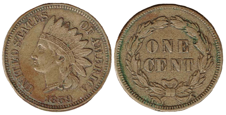Usa 1 centesimo 1859 indiano