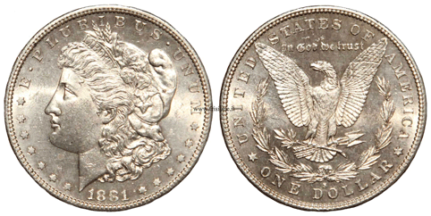 USA - Dollaro argento 1881 S - tipo Morgan