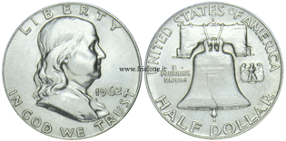 USA - Mezzo dollaro argento 1962 Franklin