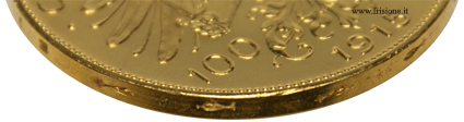 Austria 100 corone oro bordo 