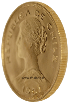 Cile profilo del 100 pesos oro 1961 cileno