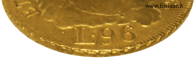 Bordo della moneta di Genova 96 lire oro 1976