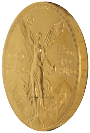 50 pesos oro Messico profilo