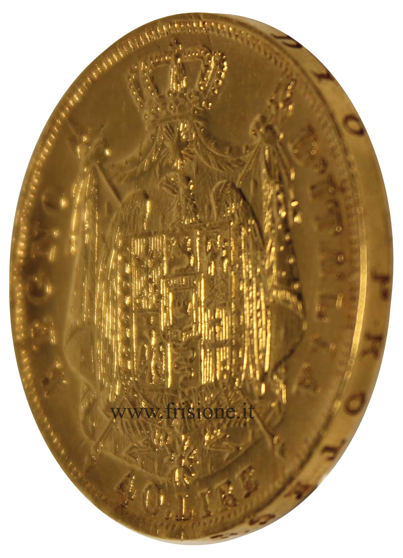 Profilo del 40 Lire oro di Milano del 1814