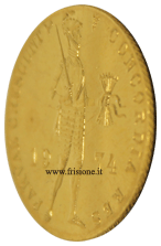Profile bordo del Olanda ducato oro 1974