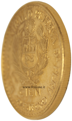 Peru profilo del 100 soles oro 1965 commemorativo