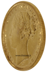 Australia sterlina oro 1876 M profilo