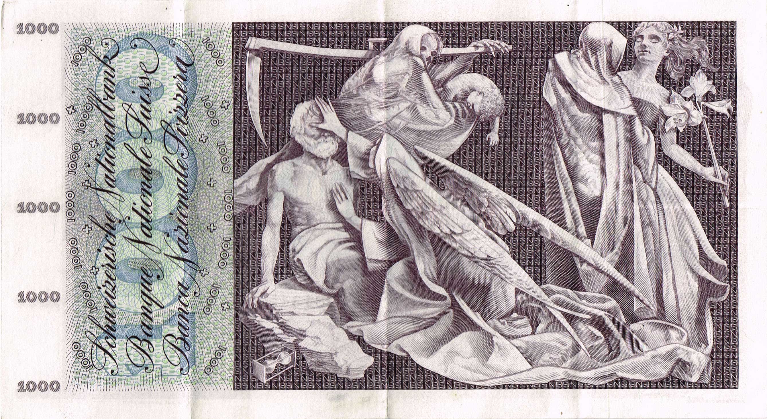 Svizzera - biglietto da 1000 Franchi 1954-74 - r