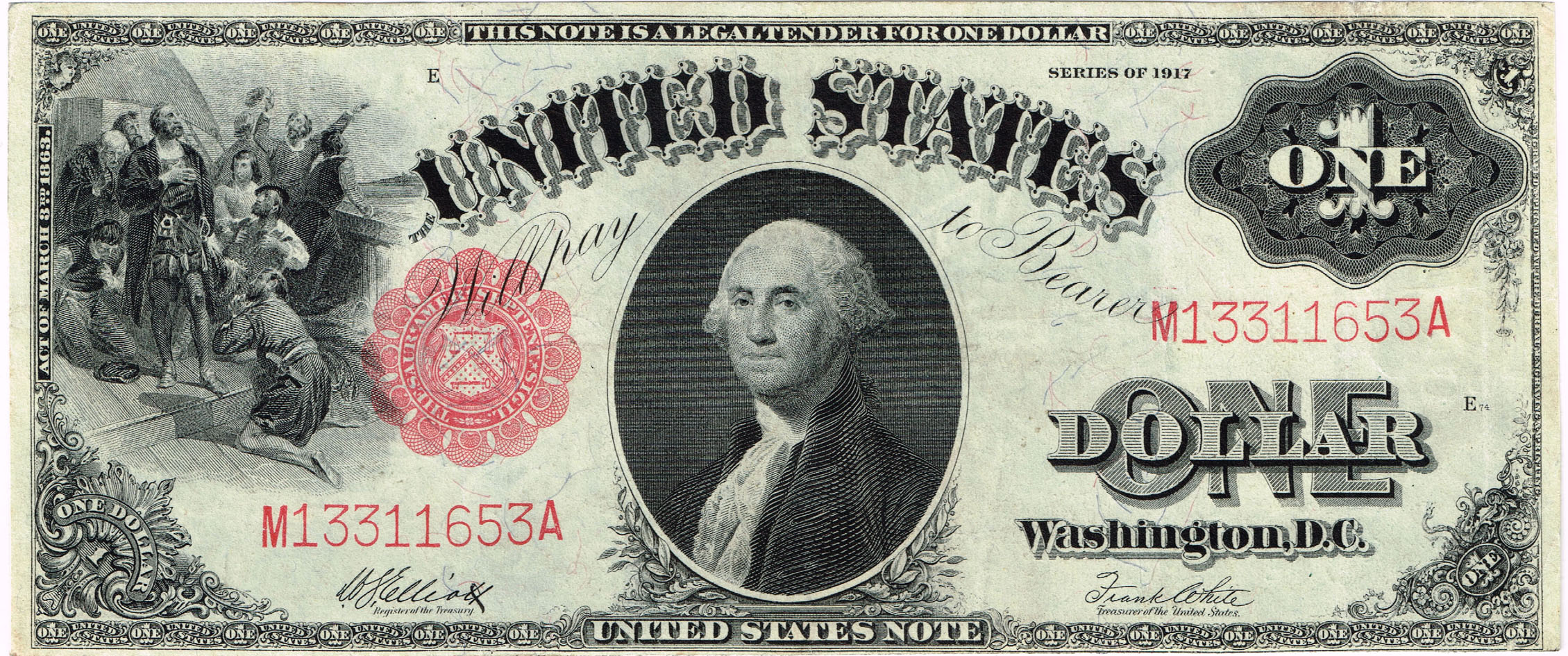  Stati Uniti 1 dollaro 1917 - Large size