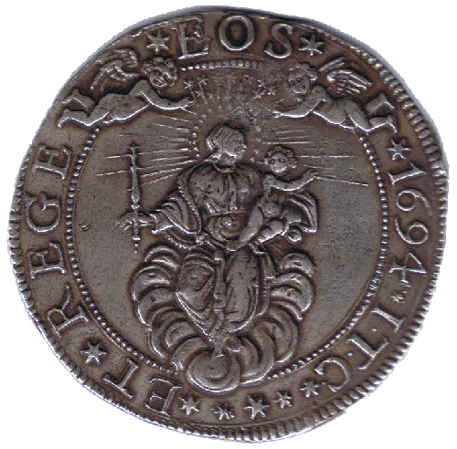 Genova da 2 scudi in argento 1694