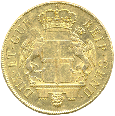 Genova-96 lire 1797 - stemma nuovo rettangolare diritto