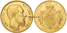 Belgio - 20 Franchi 1868 Marengo