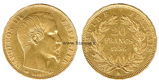 Francia 20 franchi 1856 marengo francese