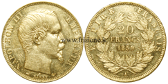 Francia Napoleone III 20 Franchi 1859 A  marengo oro francese