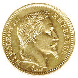 marengo oro_Francia Napoleone III - 20 franchi oro marengo diritto