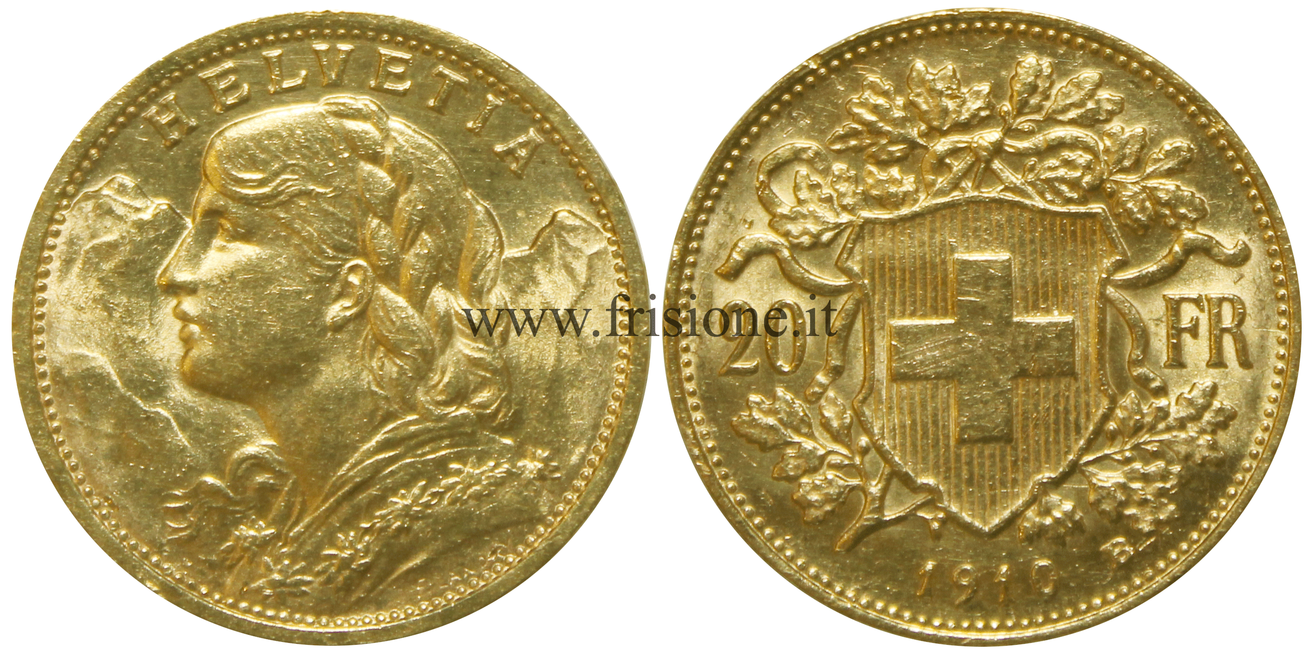 Svizzera - 20 Franchi oro 1910 - marengo oro