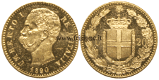 Umberto I - 20 Lire oro 1890 - marengo italiano
