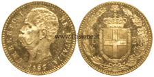 Umberto I - 20 Lire oro 1893 - marengo italiano