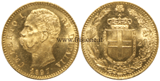 Umberto I - 20 Lire oro 1897 marengo Italia