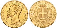 Italia - V. Emanuele II - 20 Lire 1852 Genova