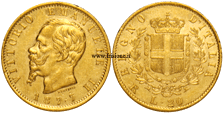 V. Emanuele II - 20 Lire oro 1877 Roma