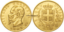 Vittorio Emanuele II 20 lire 1863 Torino - marengo italiano