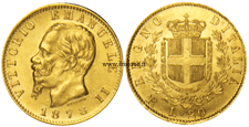 marengo italiano di Vittorio Emanuele II - 20 lire oro 1878