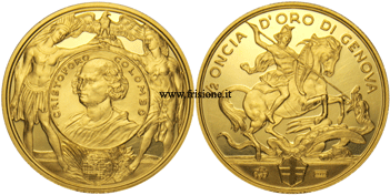 Genova - Colombo - medaglia in oro 1992 - mezza oncia