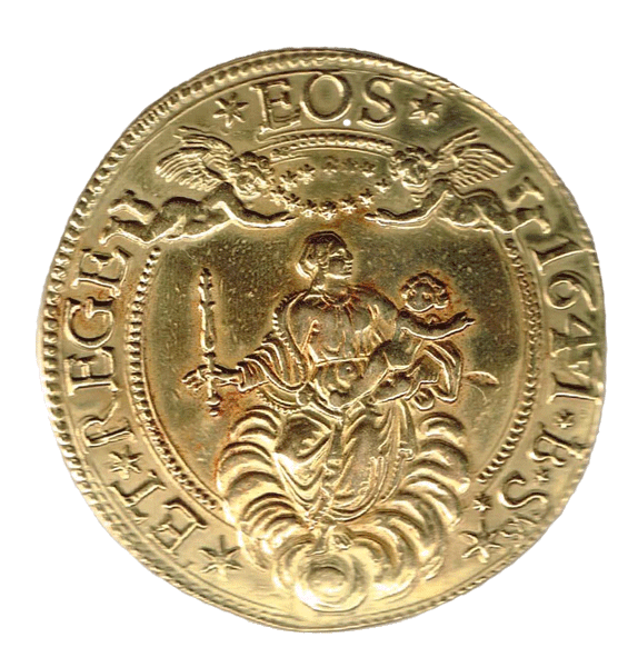 Genova - medaglia in oro - riproduzione del 5 doppie oro