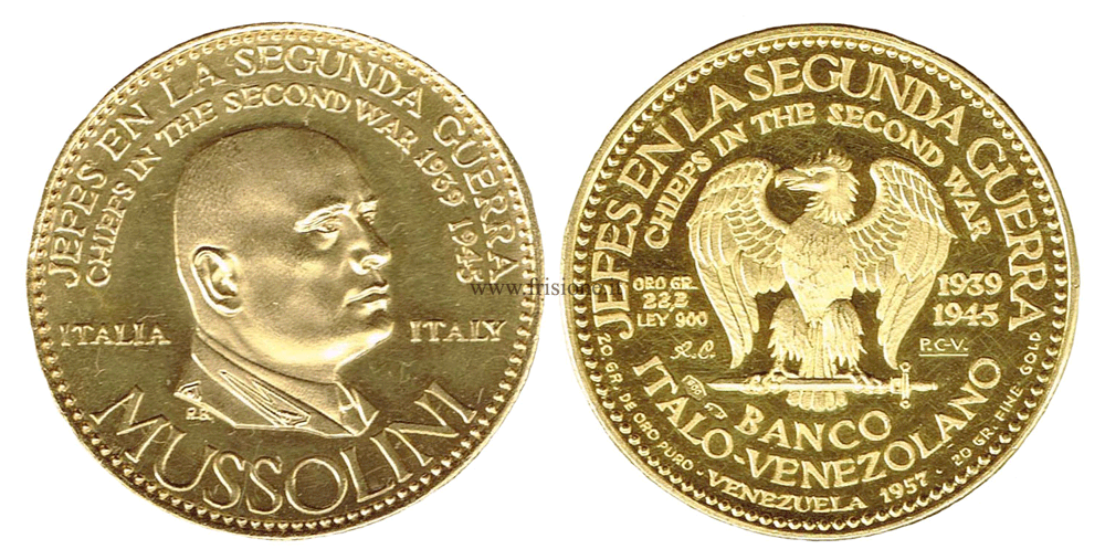 Medaglia oro del banco italo venezuelano