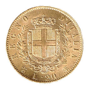 marengo oro_Italia_Vittorio Emanuele II-regno d'italia-20 lire oro_marengo oro_rovescio