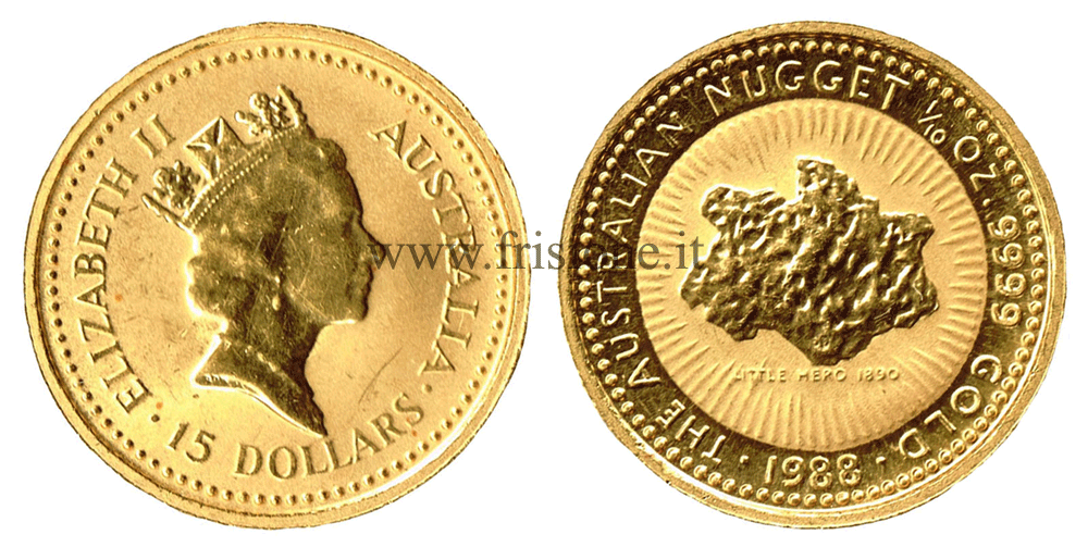 Australia - 15 Dollari 1988 - 1/10 oncia oro