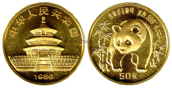 Cina 50 Yuan 1986 - mezza oncia oro