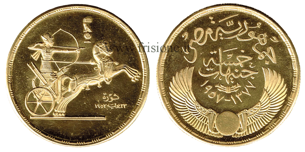 Egitto 5 sterline oro 1955