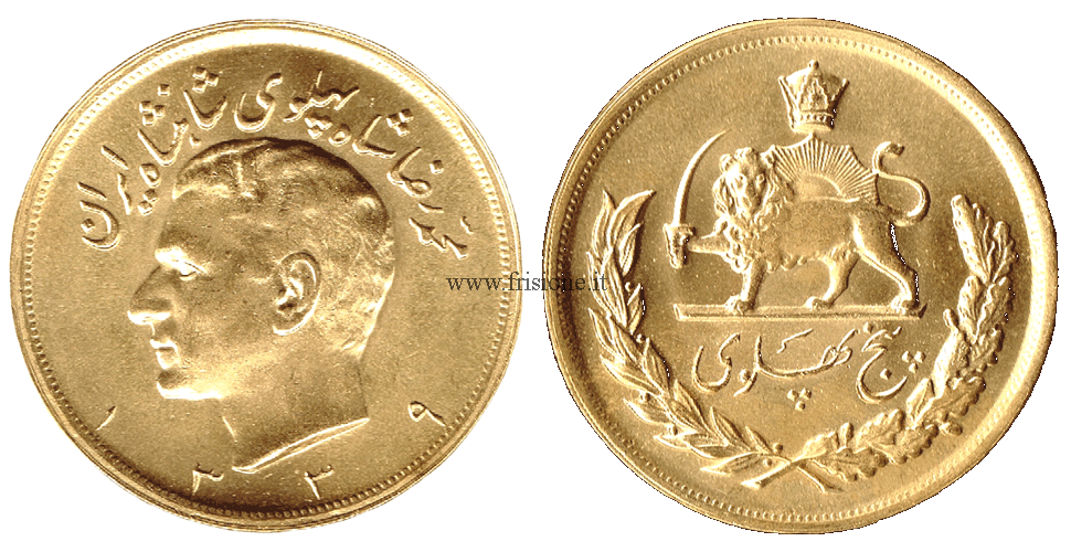 Iran - R.Pahlevi - 5 Pahlevi oro 1960 - 5 sterline oro
