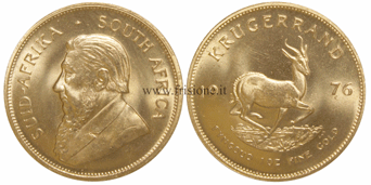 Sud Africa Krugerrand Oro 1976 oncia d'oro