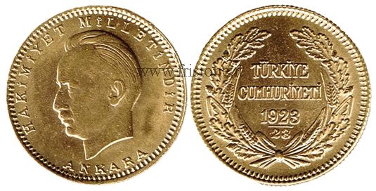 Turchia 100 Kurush 1923 - 100 piastre oro