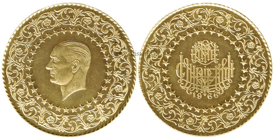 Turchia 250 Piastre oro 1966