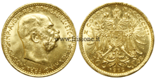 Austria  10 Corone oro 1912 mezzo marengo