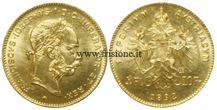 Austria 4 fiorini - mezzo marengo oro 1892